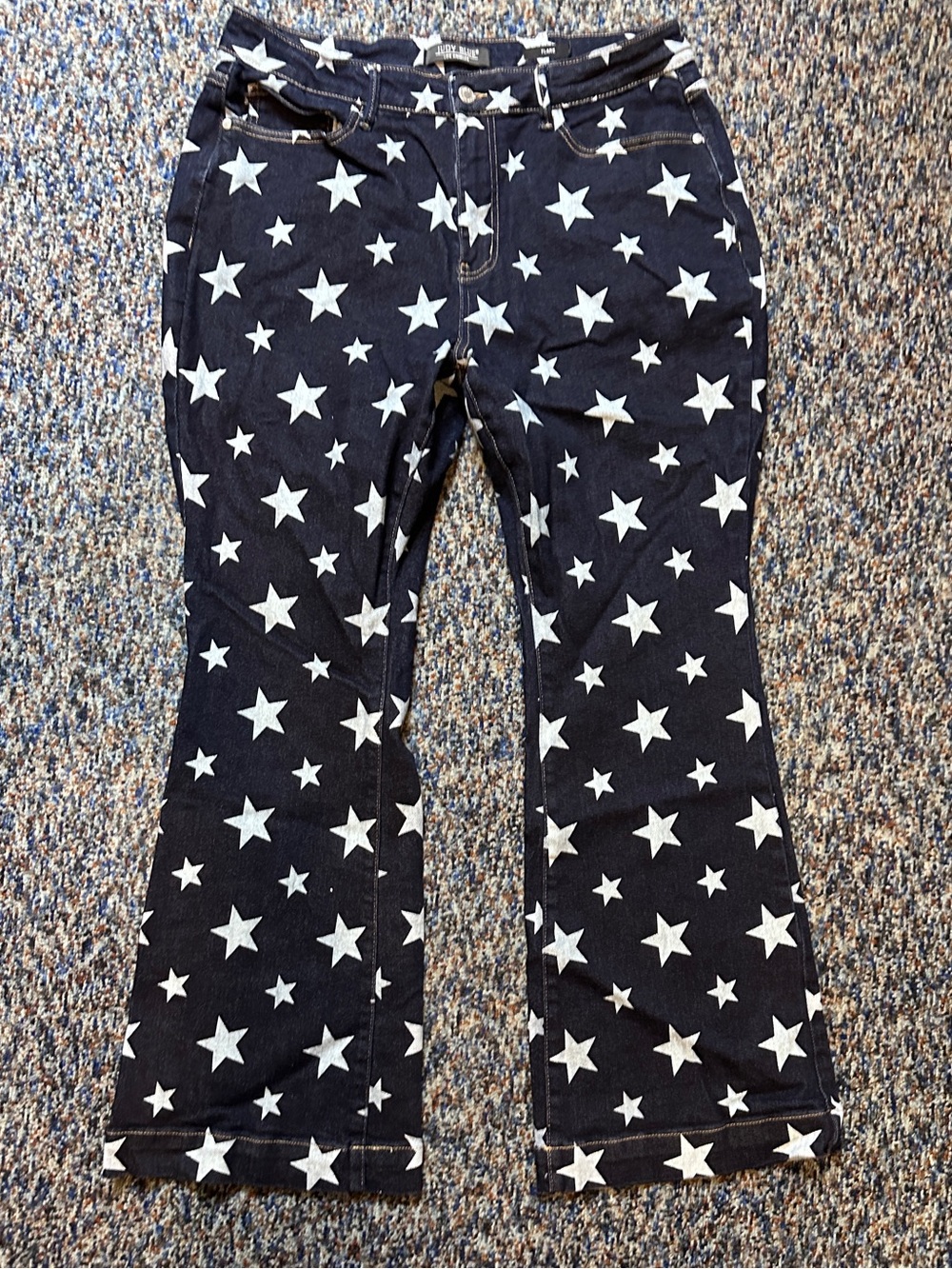 Judy Blue flare Leg Jeans with White Star Print